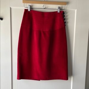 Vintage Danier Red Suede Women's Skirt